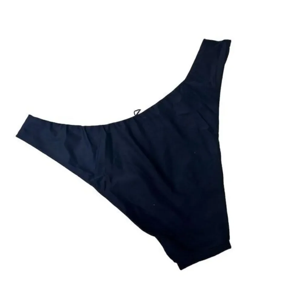 NWT J.Crew‎ Women's Small Navy Blue Curved Waist Cheeky Bikini Bottom BC125